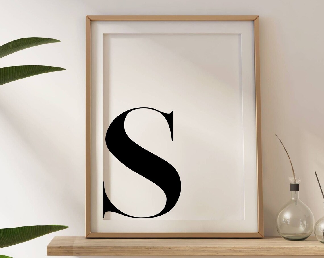 Minimalist Letter S Monogram Poster, Nursery Decor - Image 2