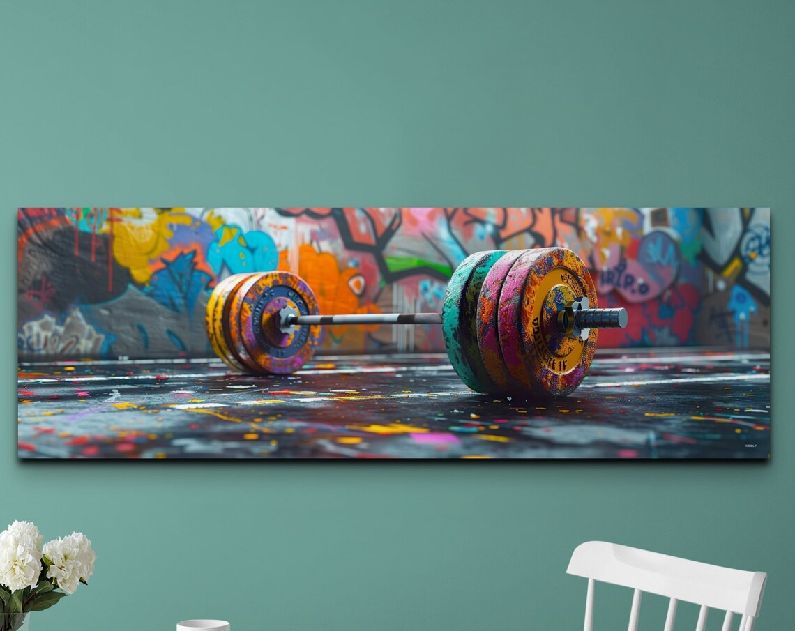 Graffiti Barbell Abstract Wall Art Print