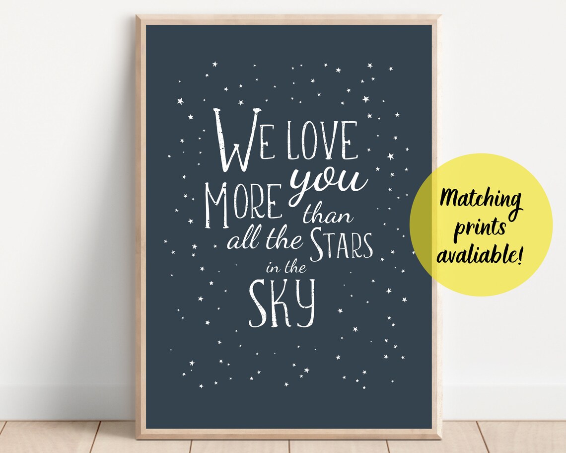 We Love You More Nursery Decor, Monochrome Art Print