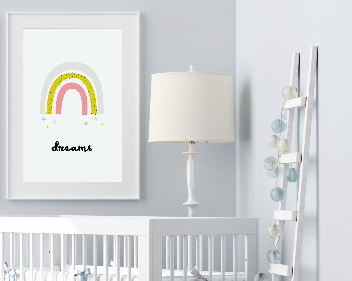 Rainbow Print Rainbow Nursery Decor Inspirational Nursery Decor Nursery Quote Wall Art Baby Girl Nursery Prints Baby Room Decor - Image 4