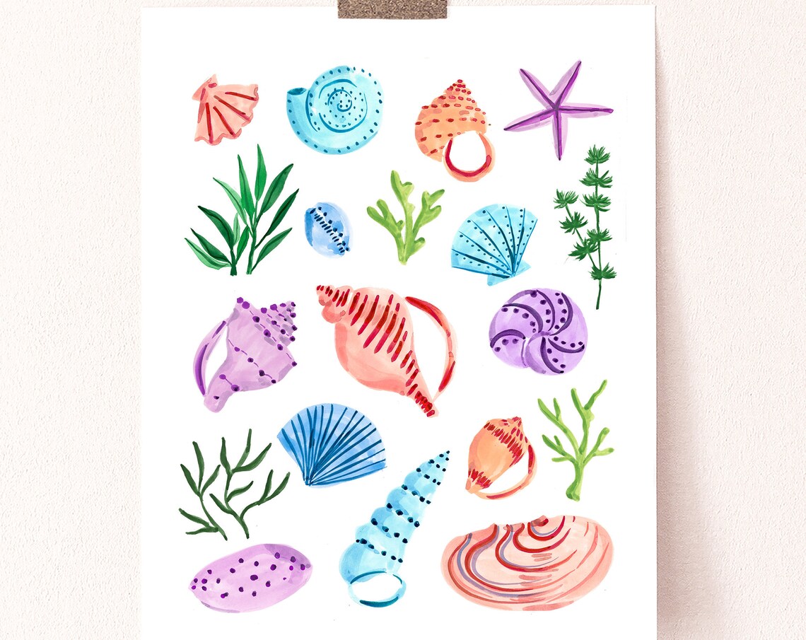 Seashells Art Print, Sabina Fenn Illustration - Image 4