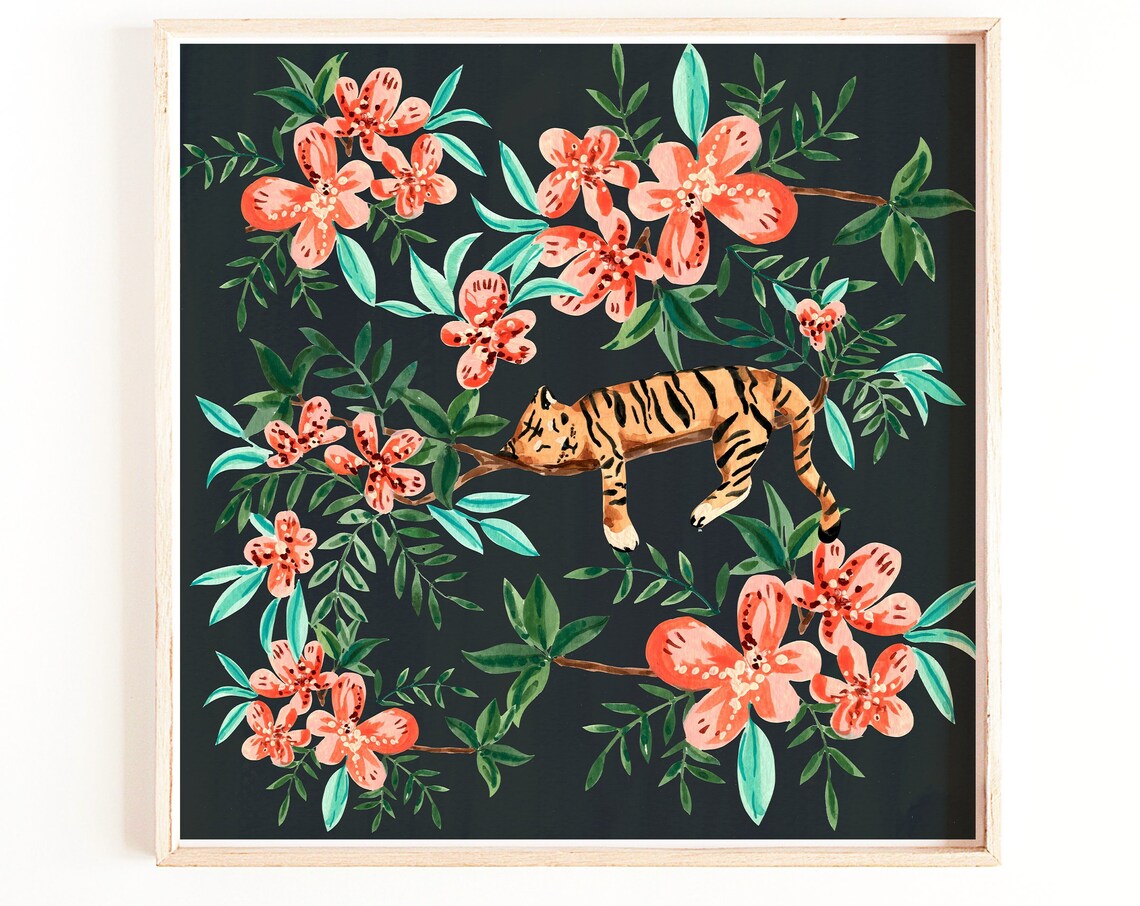 Tiger Art Print, Lunar New Year Nursery Decor