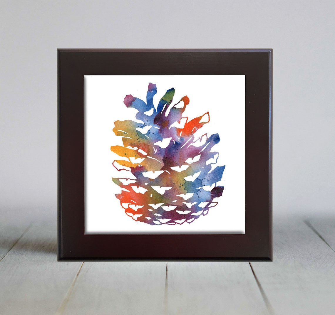 Pinecone Ceramic Tile Pinecone Decorative Tile Ceramic Tile Tree Lover Gift Unique Tree Gifts - Image 2