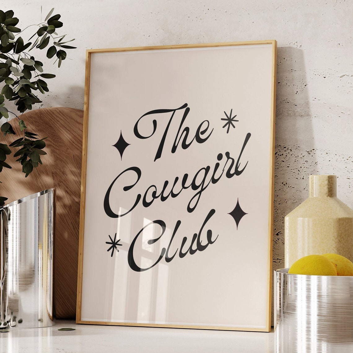 The Cowgirl Club Western Inspired Retro Script Lettering Poster