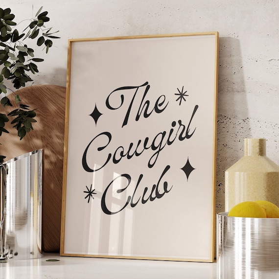 The Cowgirl Club Western Inspired Retro Script Lettering Poster