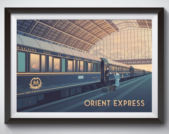 Orient Express Vintage Travel Poster, Railway Art Print