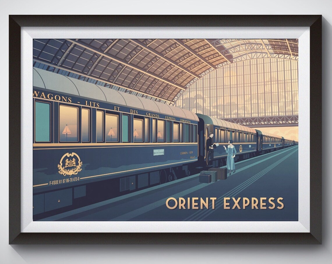 Orient Express Vintage Travel Poster, Railway Art Print