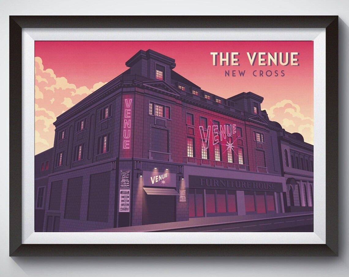 The Venue New Cross Nightclub Poster, London Travel Print