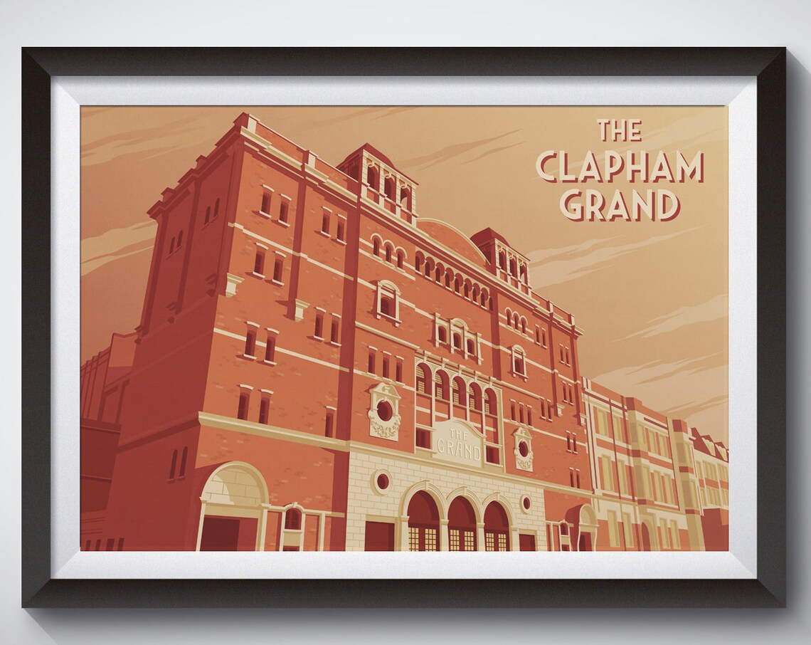 Clapham Grand London Vintage Travel Poster Print