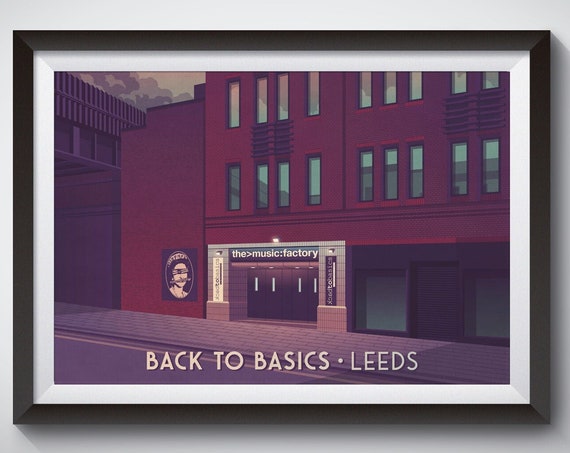 Back To Basics Club Leeds Poster Music Factory Chocolate Factory Nightclub Dance Music Warehouse Afterdark Orbit Morley Framed Print