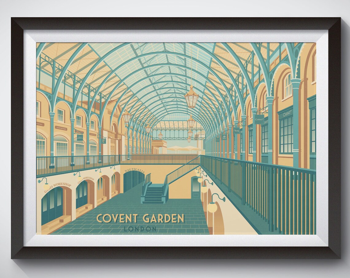 Covent Garden Historic Apple Market Hall Interior London Poster