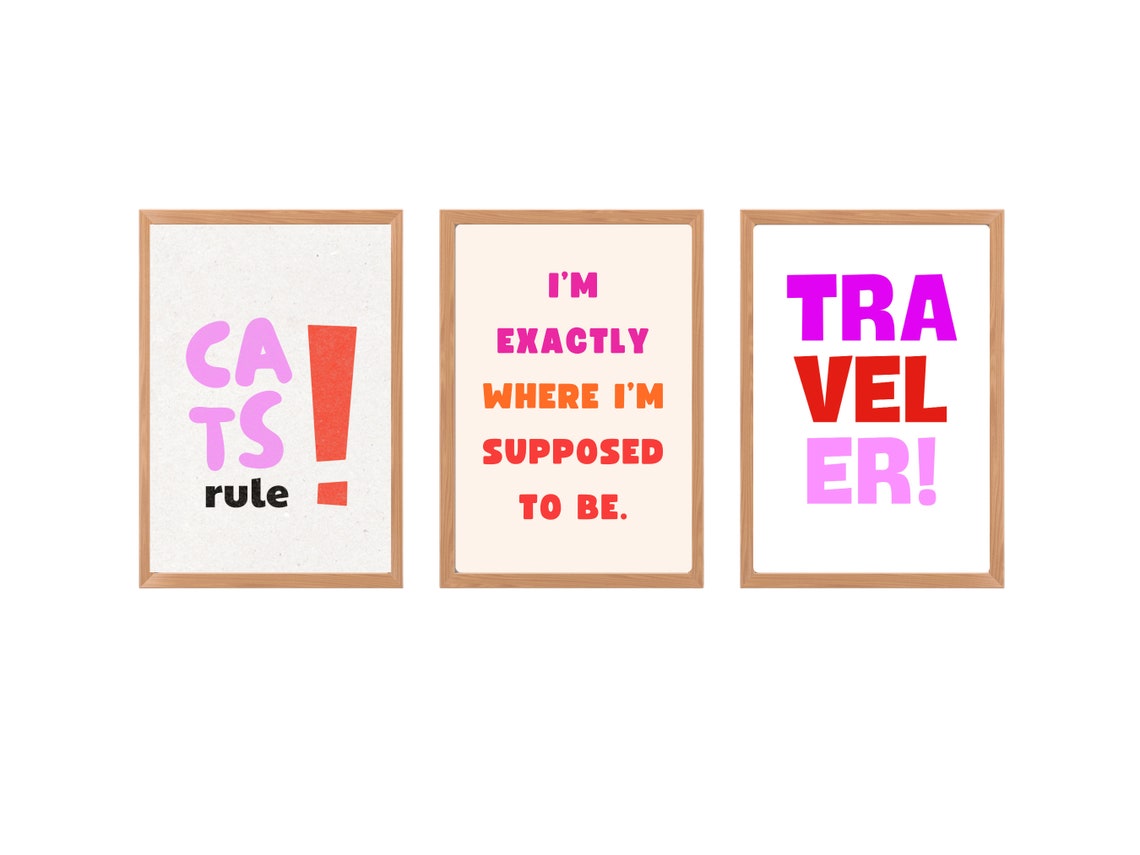 Im Exactly Where Im Supposed To Be Pink Orange Typography Quote Poster - Image 2