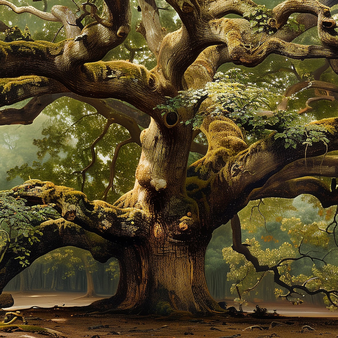 Angel Oak Cottagecore Wall Art Print, Vintage Oak Tree - Image 2