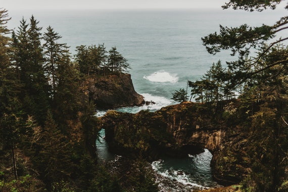 Oregon Coast Photography Print Brookings Oregon Wall Art Moody Coastline Poster Secret Beach Natural Bridges Viewpoint West Coast Usa