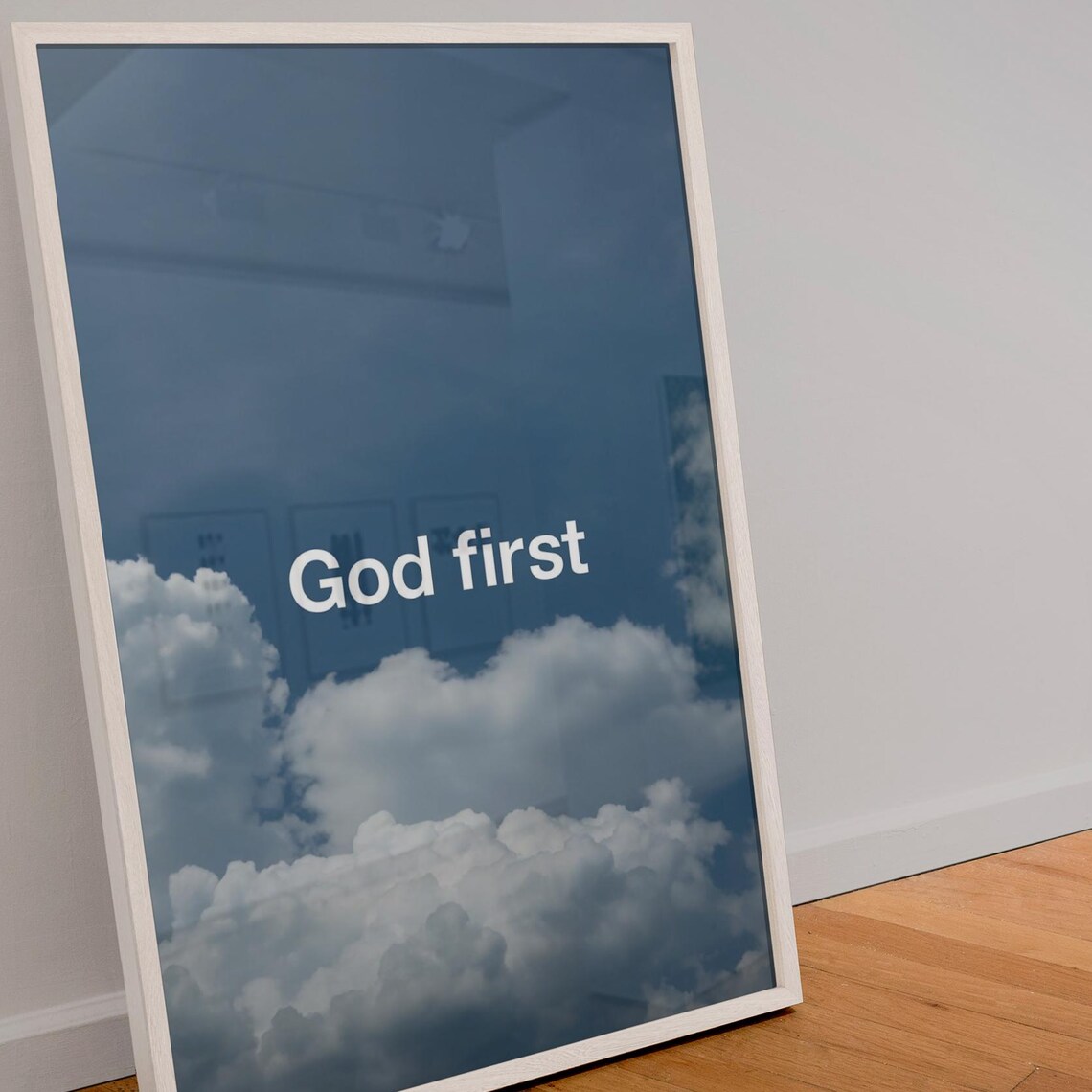God First Minimalist Faith Inspirational Quote Poster