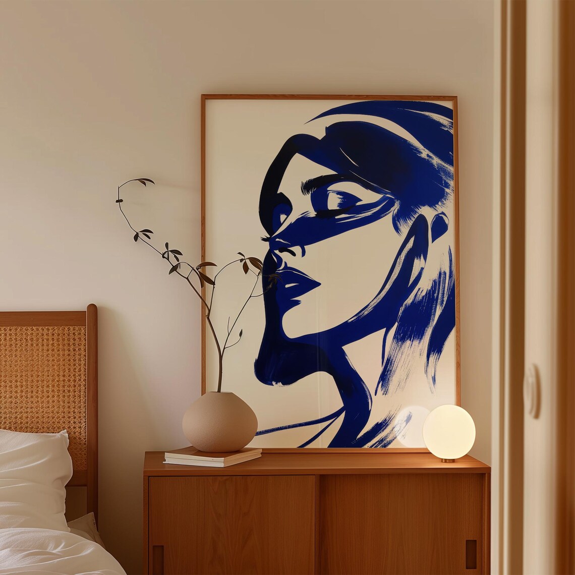 Abstract Brushstroke Woman Portrait, Minimalist Modern - Image 2