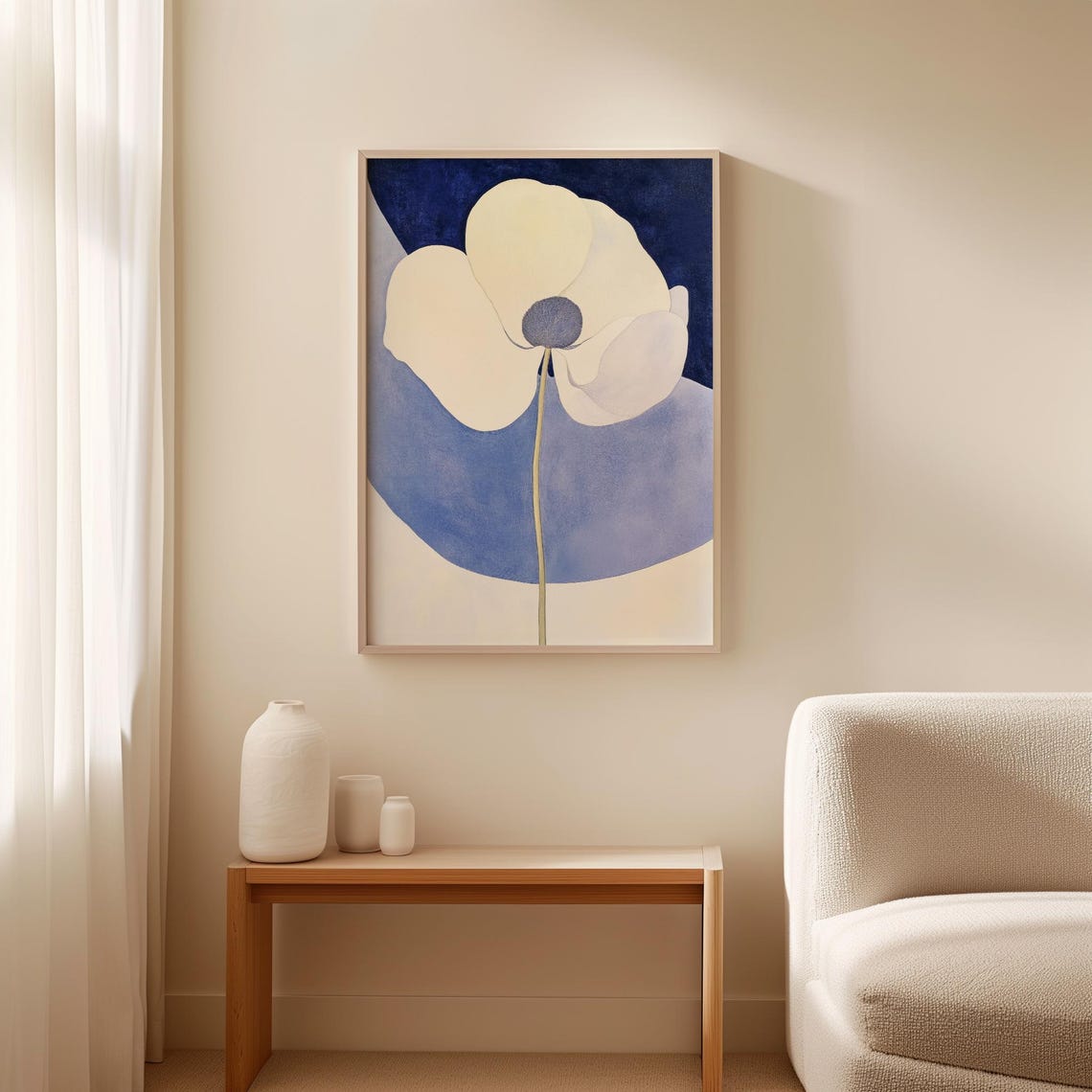 Minimalist Botanical Floral Art Print, Modern Decor - Image 2