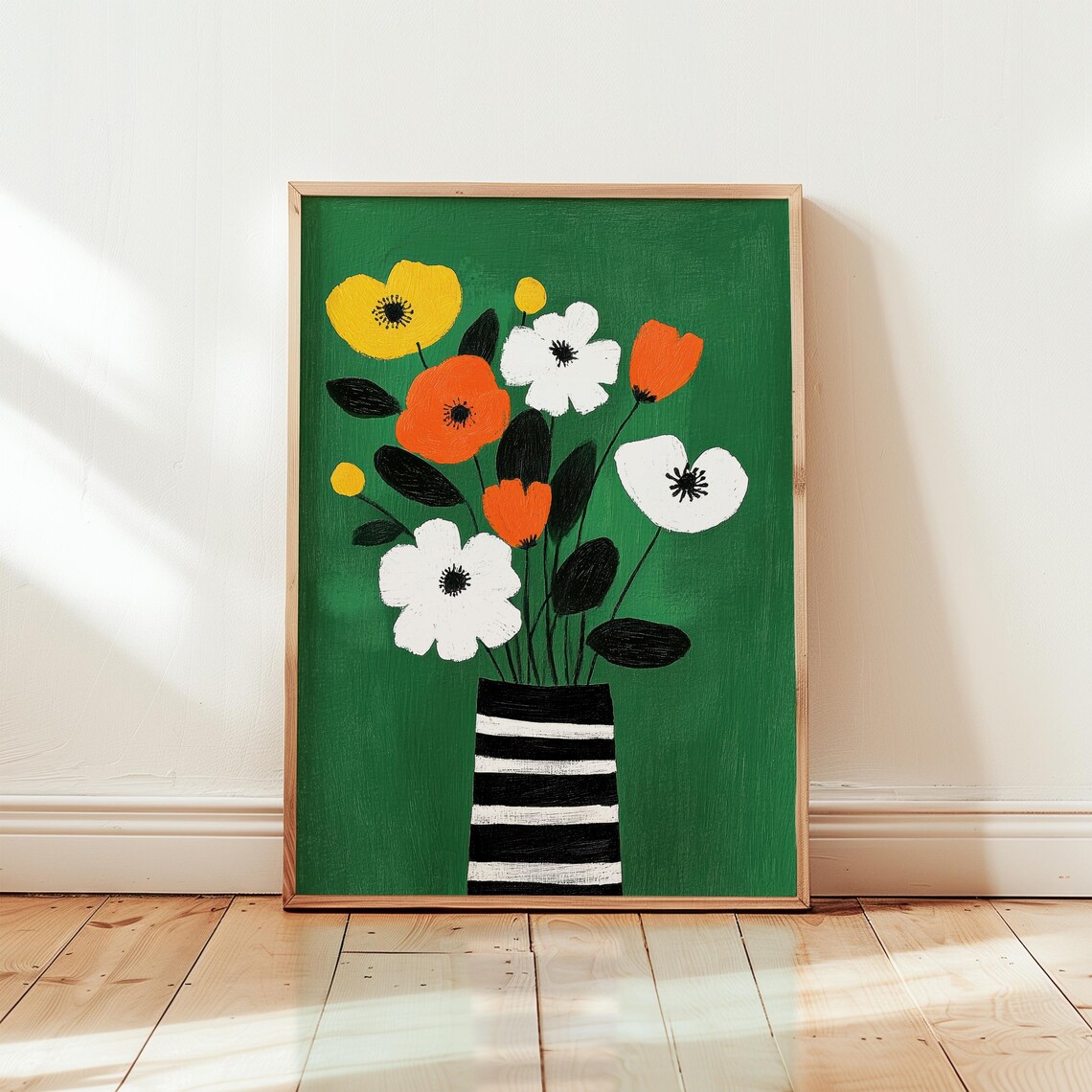 Modern Floral Bouquet, Minimalist Wall Art Print