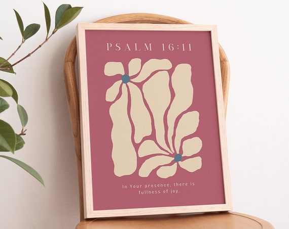 Psalm 1611 Retro Flower Market Print Be Still Christian Wall Art Bible Verse Poster Scripture Gift For Her Colorful Blush Pink