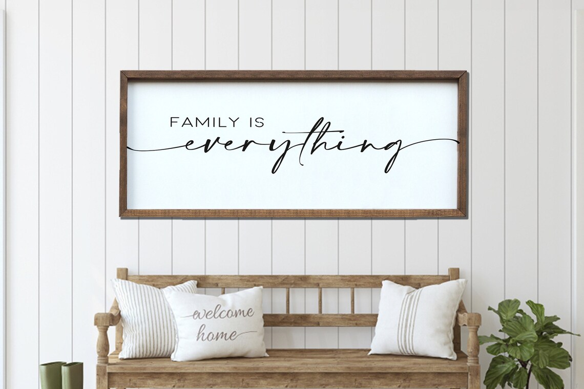 Family Is Everything Wood Sign, Family Wall Decor