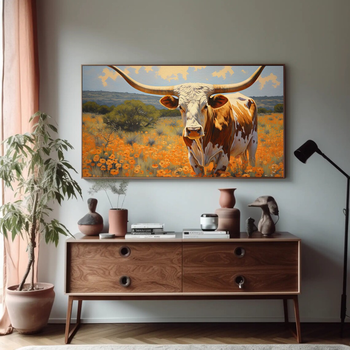 Texas Longhorn Farmhouse Art Print, Country Decor - Image 5
