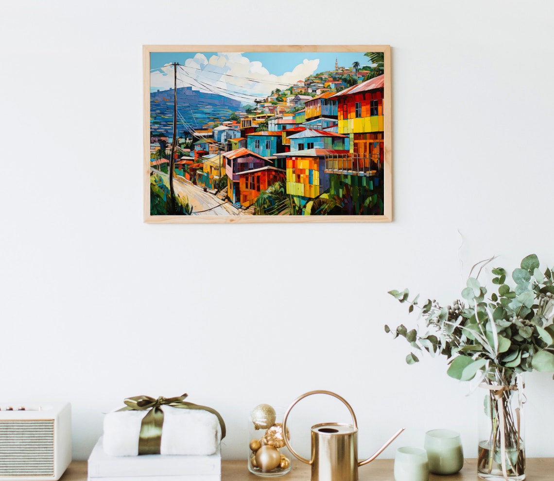 Street Of Haiti Art Print Haitian Art Haitian Art Prints Haitian Home Decor Haitian Print Haitian Oil Painting Wall Art - Image 4