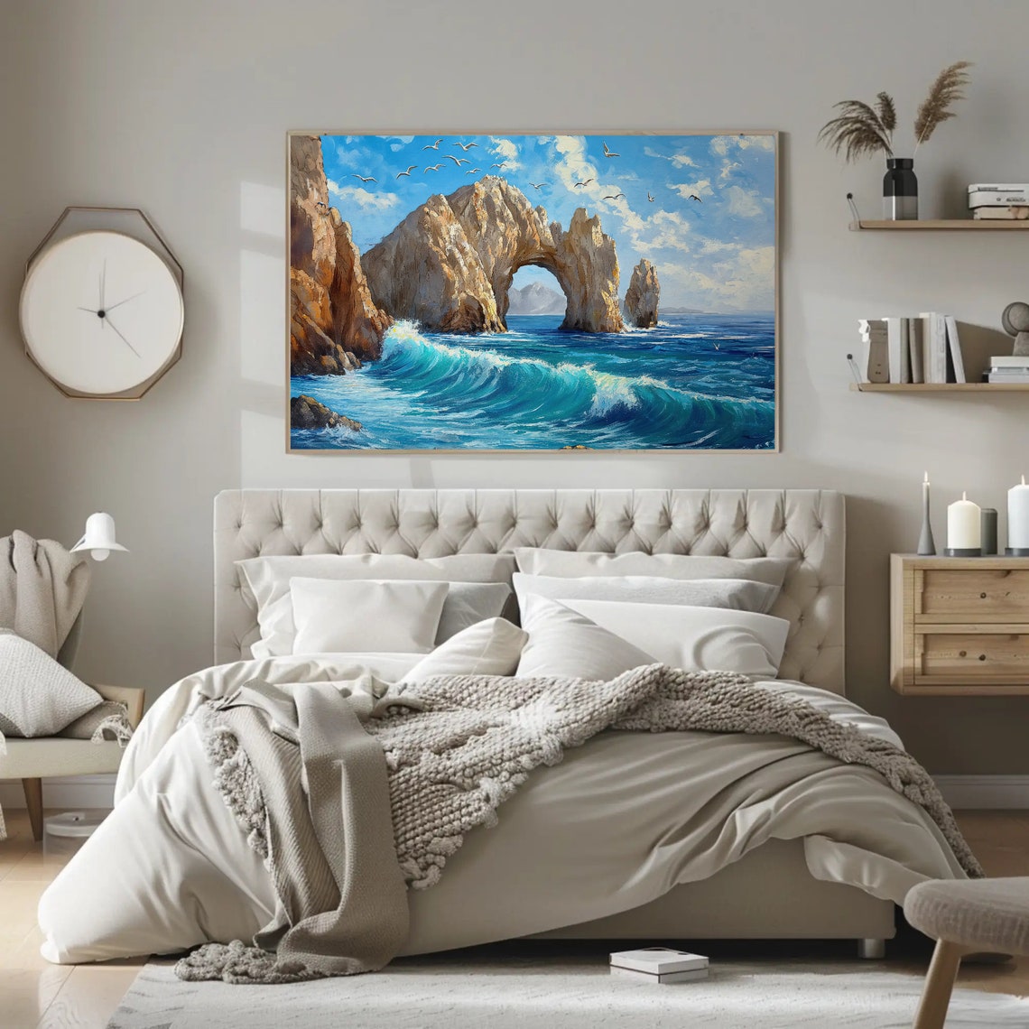Cabo San Lucas El Arco Rock Arch Ocean Waves Oil Painting Poster - Image 2