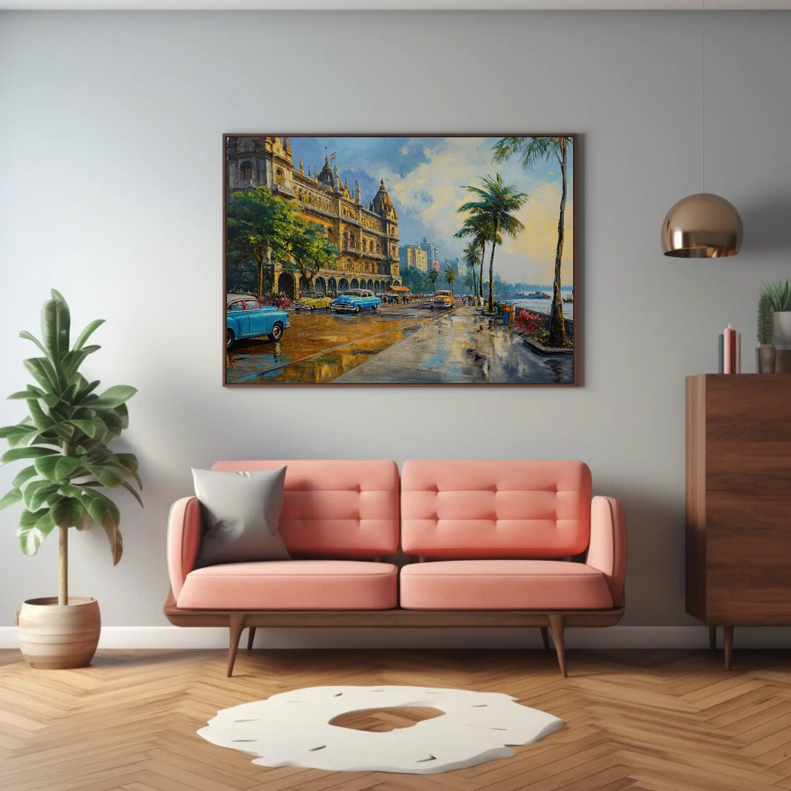 Mumbai Coastal Art Print, Indian Travel Poster - Image 2