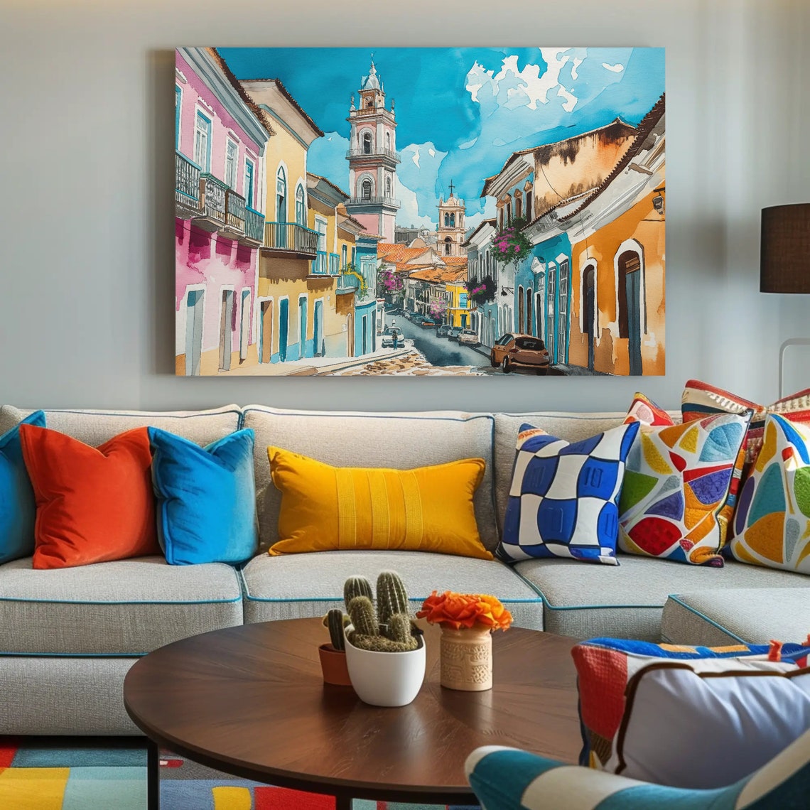Bahia Brazil Wall Art Watercolor Painting Print Brazilian Painting Salvador Landscape Decor Brazil Wall Art Ready To Hang - Image 2