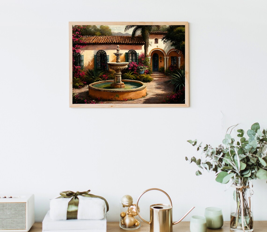 Mexican Villa Art Print, Mexican Home Wall Decor - Image 5