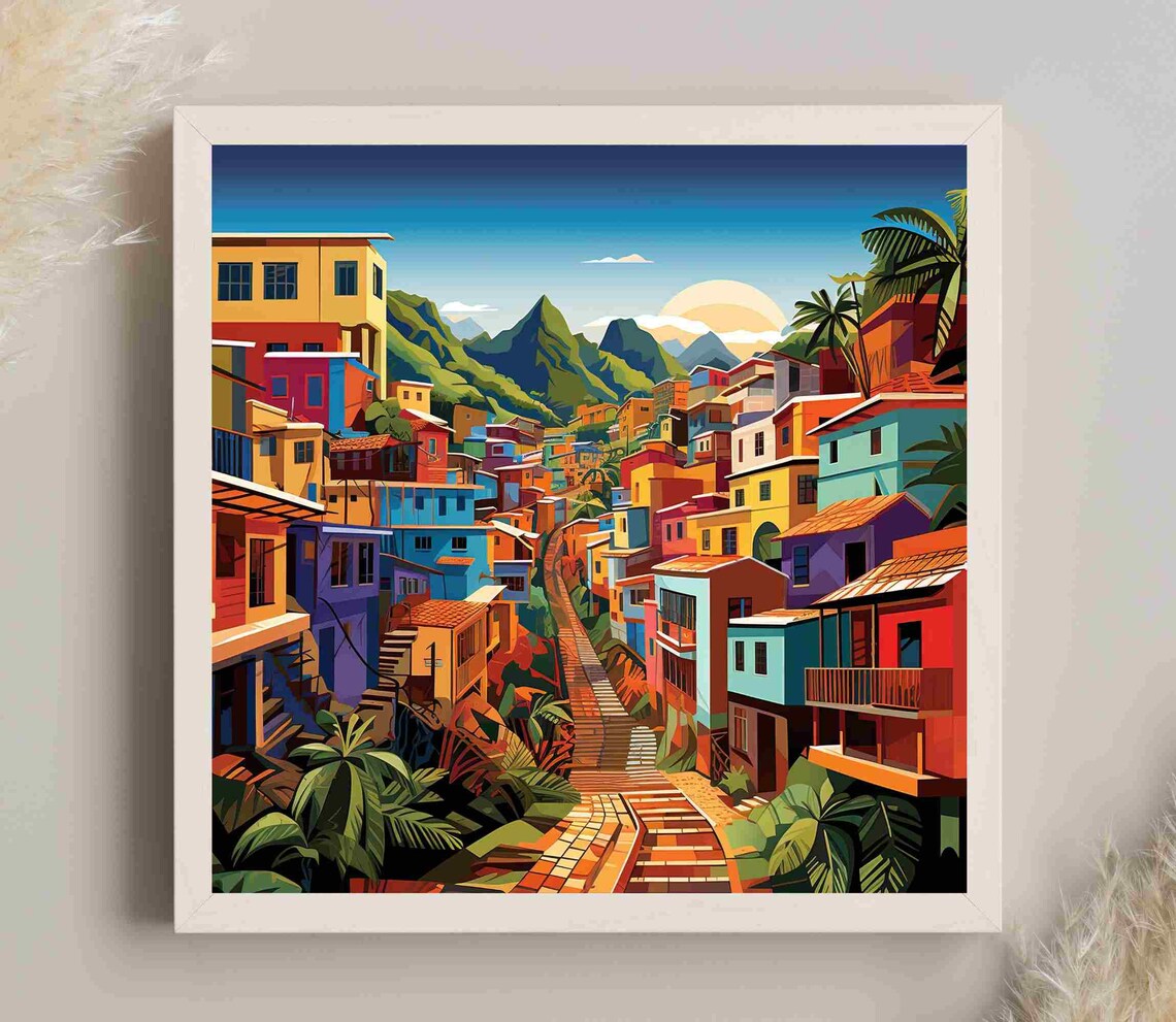 Puerto Rico Puerto Rican Town Travel Art Print