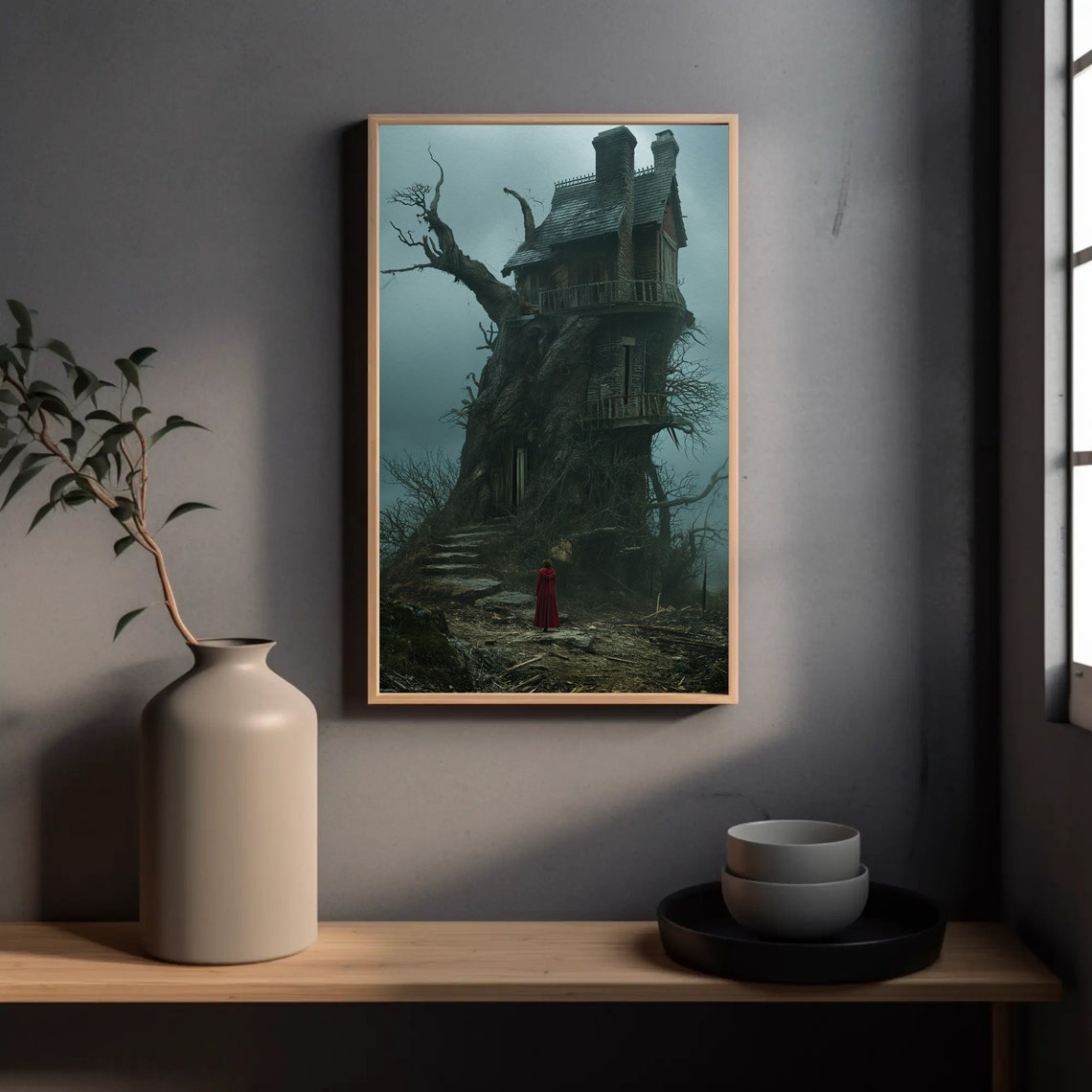 Spooky Haunted Treehouse Jack Skellington Style Gothic Poster - Image 2