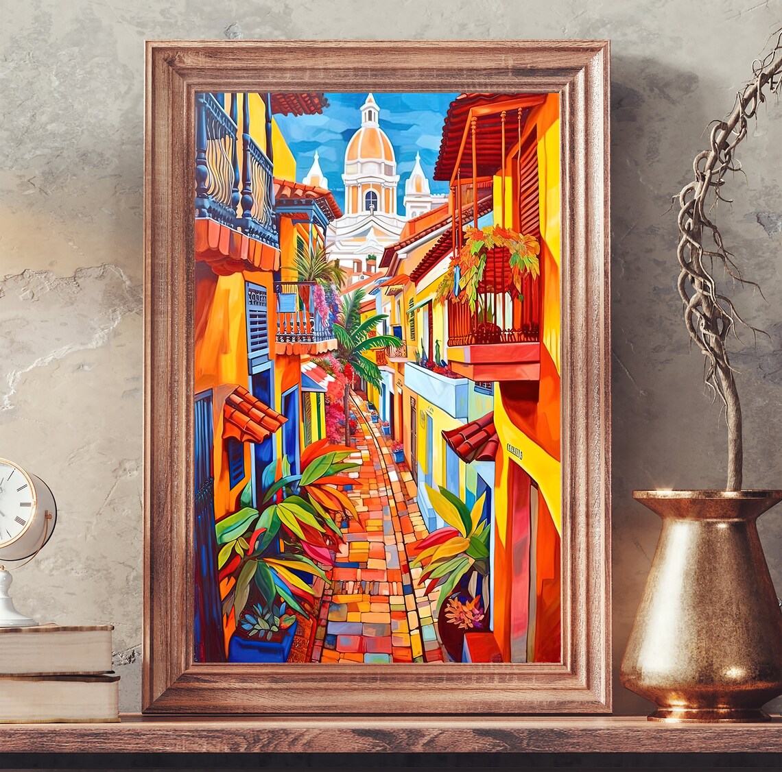 Cartagena Colombia Cityscape Travel Poster Print - Image 4