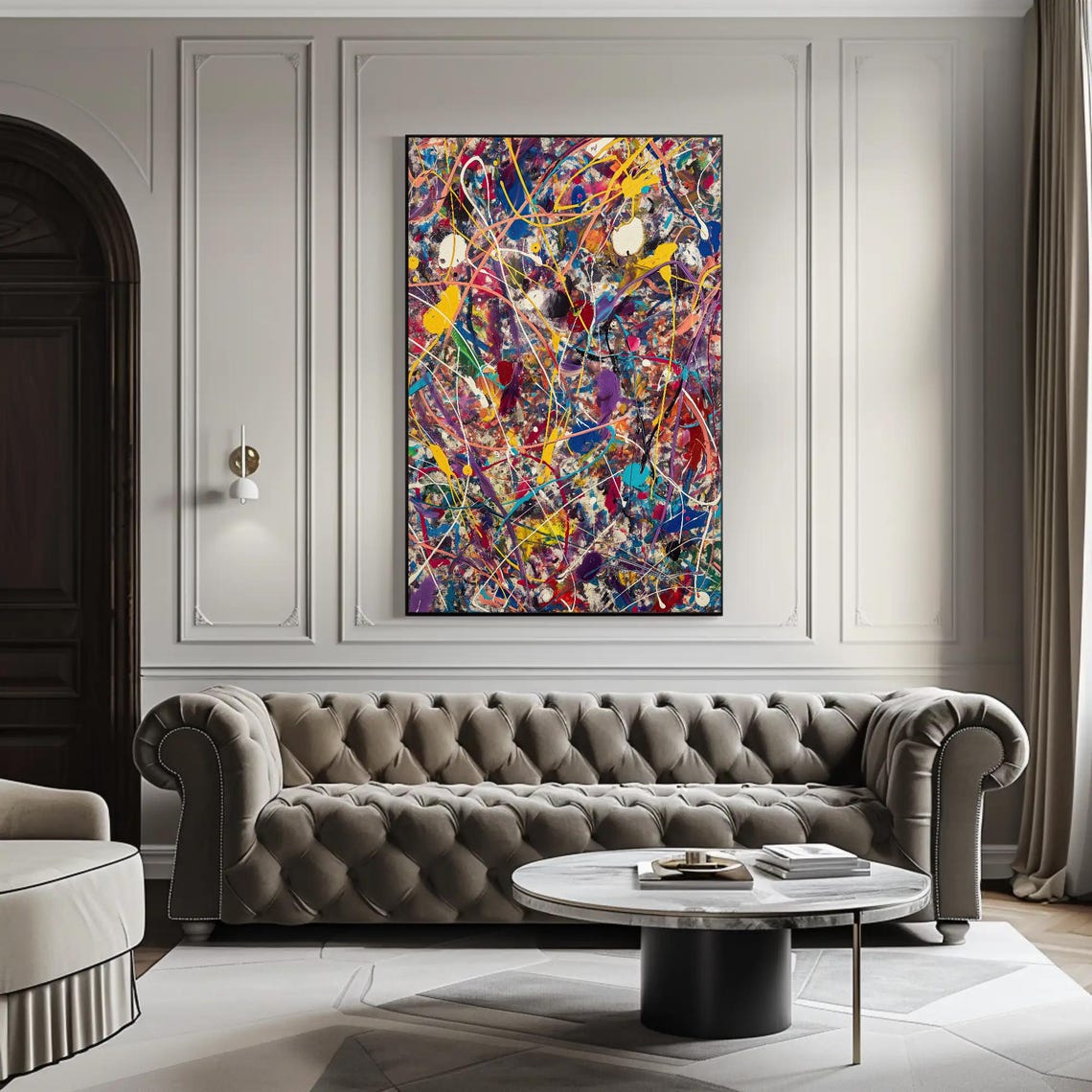 Colorful Abstract Paint Splatter Drip Poster Multicolor Artwork - Image 2