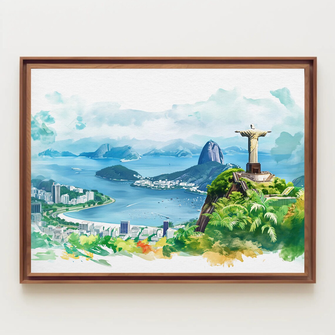Rio De Janeiro Christ The Redeemer Watercolor Art Print - Image 5