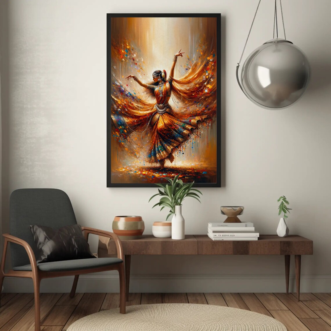 Indian Dance In Motion, India Traditional Dance Art Print - Image 4