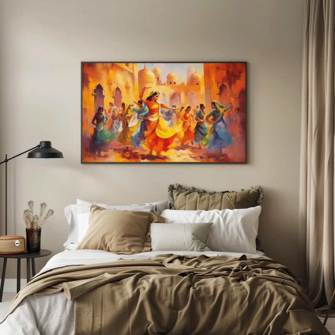 Rajasthani Folk Dance Painting, Indian Home Decor - Image 3