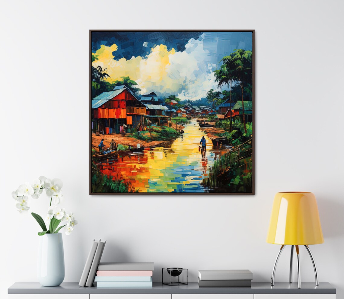 Village Art Print Bangladesh Village And Poster For Home Decor Wall Art Bangladesh Art Print - Image 3