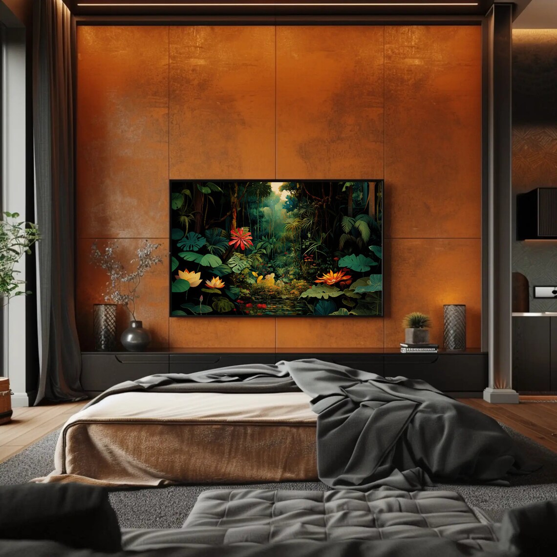 Tropical Jungle Green Forest Nature Art Print - Image 3