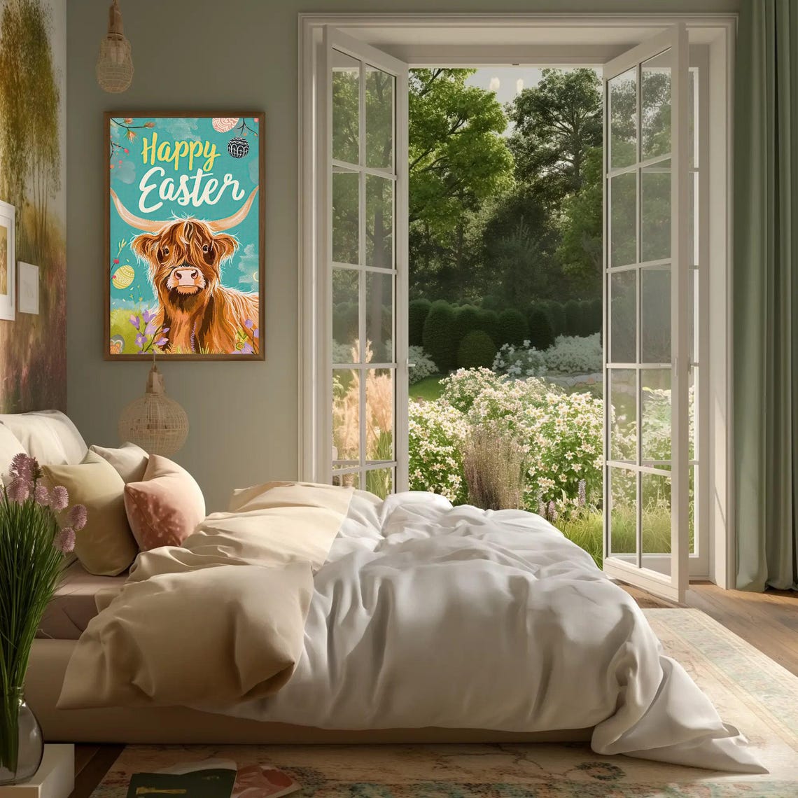 Highland Cow Easter Gift Print - Image 3