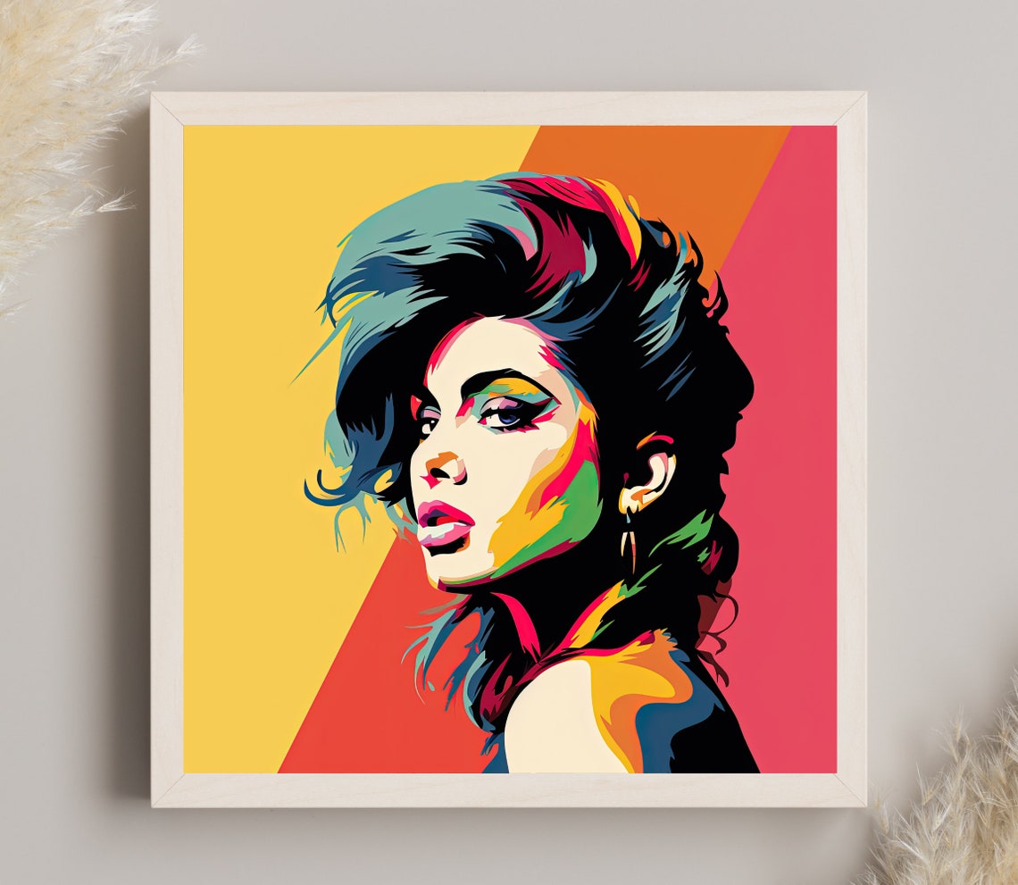 Amy Winehouse Pop Art Portrait in Bright Bold Colours Poster