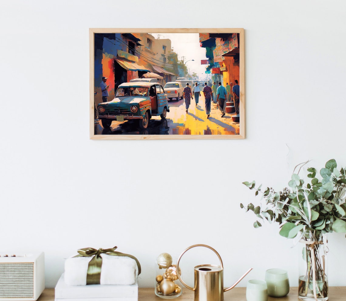 Pakistan Wall Art Lahore Cityscape Pakistani Painting Travel Gift Pakistan Print Pakistani Decor Asia Print Pakistani Home Decor - Image 4