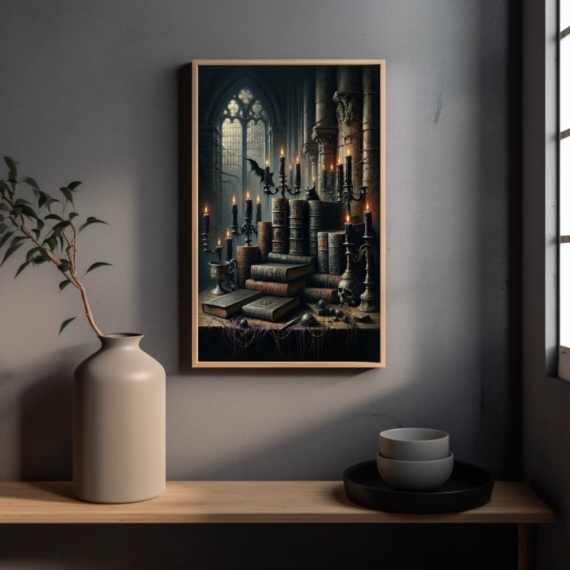 Books Gothic Library, Dark Academia Wall Art Print - Image 2