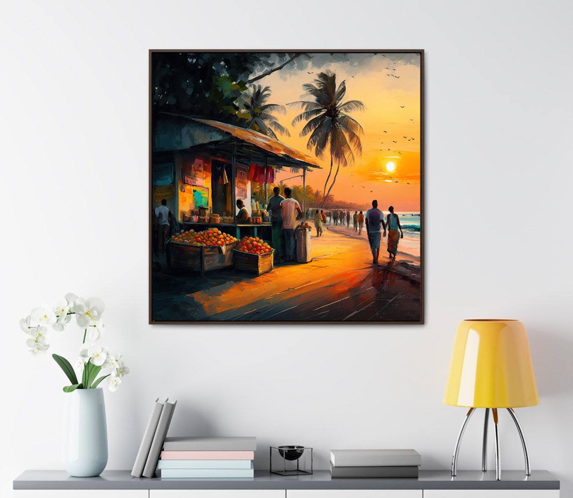 Sunset Beach Palm Trees Indian Ocean Shoreline Evening Poster - Image 4