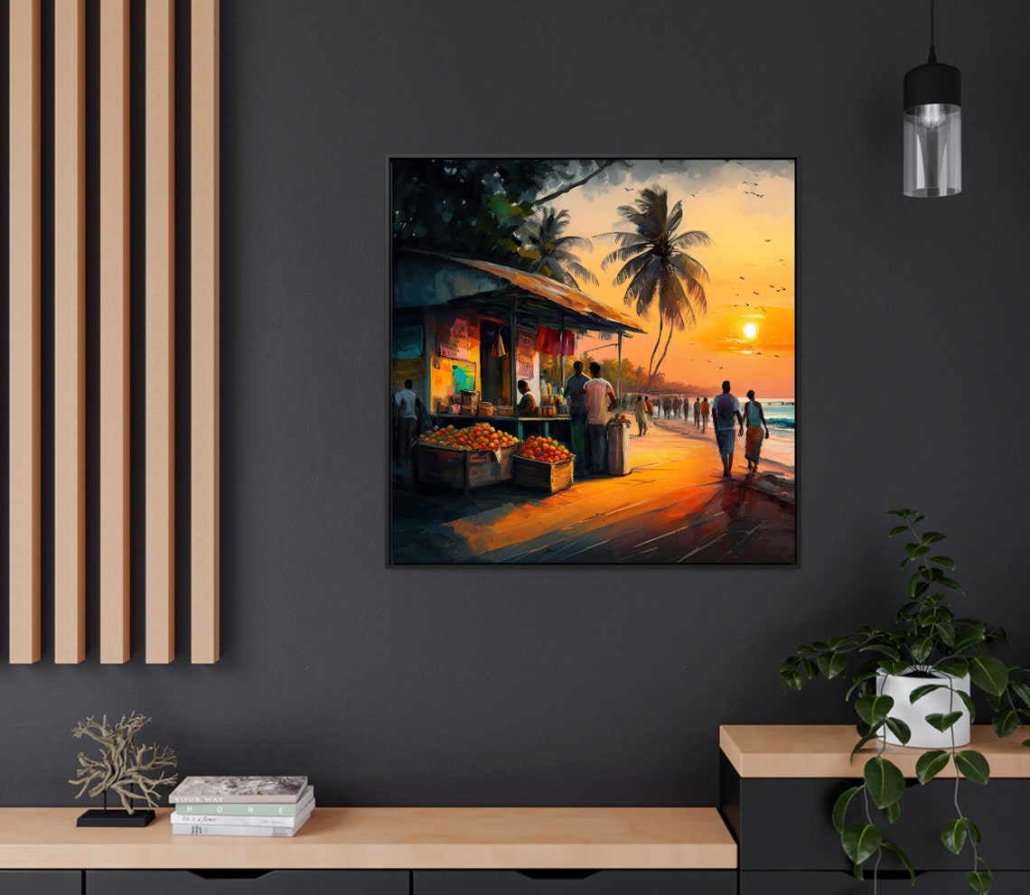 Sunset Beach Palm Trees Indian Ocean Shoreline Evening Poster - Image 3