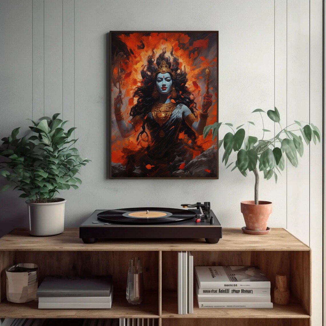 Goddess Kali Blue Skin Fiery Storm Divine Feminine Art Poster - Image 3