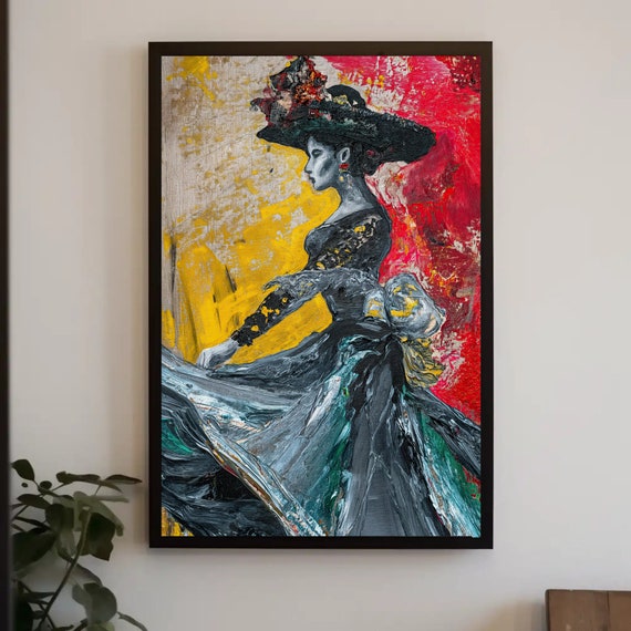 Mexican Folk Dancer Colorful Print Mexican Woman Dancer Wall Art Mexican Art Bedroom Wall Decor Housewarming Gift For Her Mexico