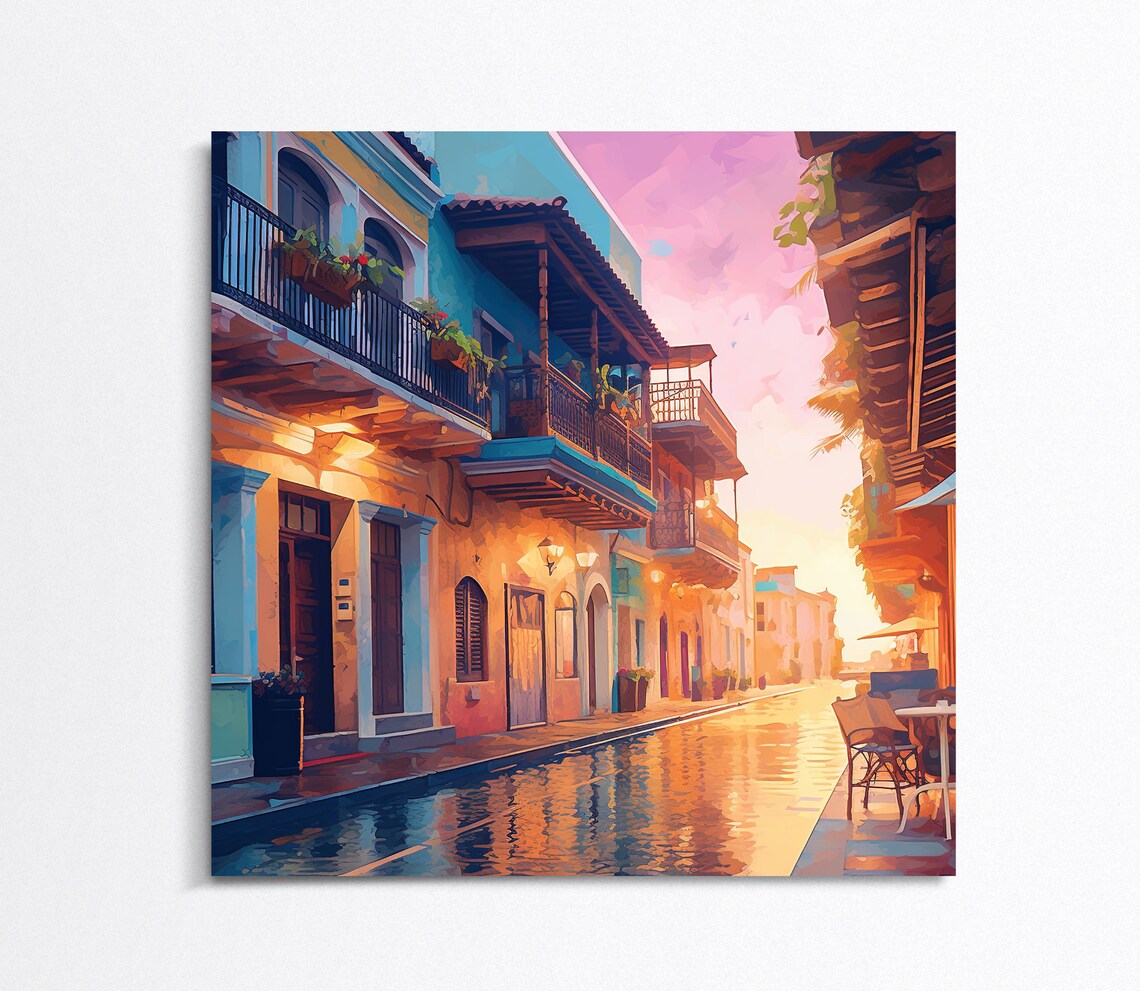 Cartagena Art Deco Travel Poster, Caribbean Colombia - Image 4