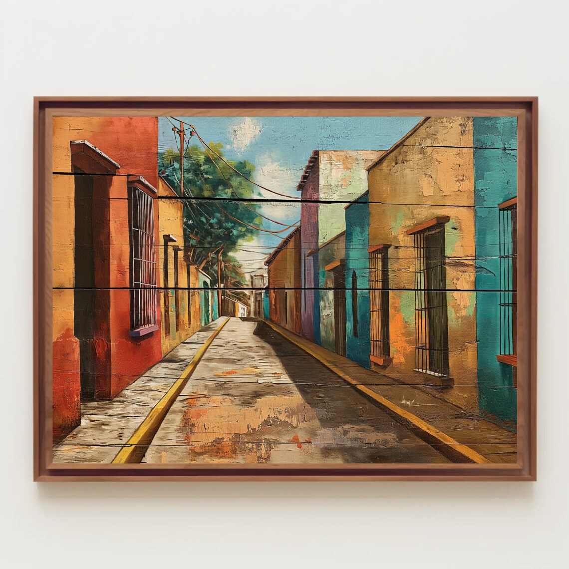 Mexican Street Painting, Wood Effect Art Print - Image 5
