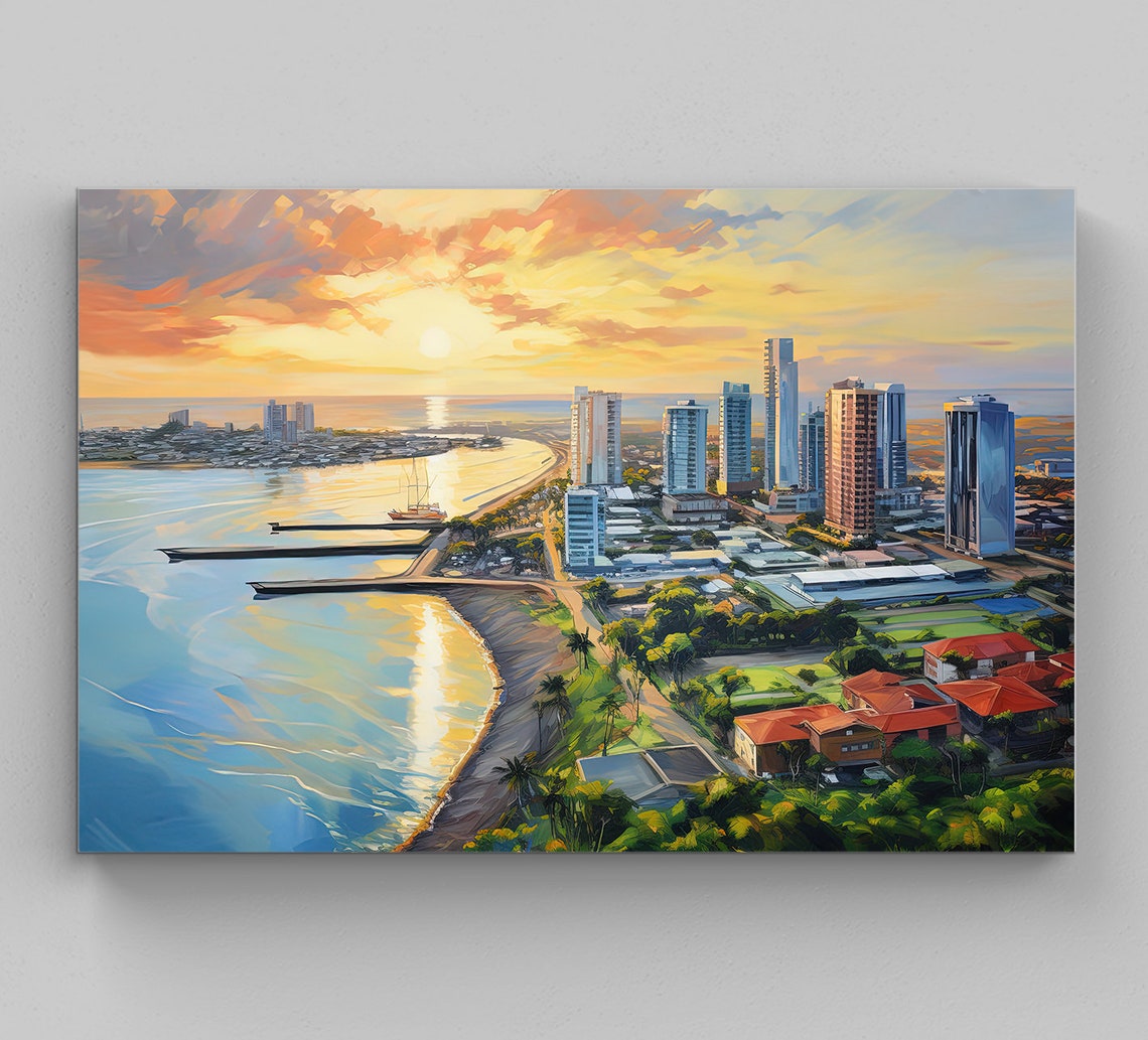 Durban Art Print South Africa Art Durban City Prints South African Home Decor Durban Print Durban Oil Painting Wall Art